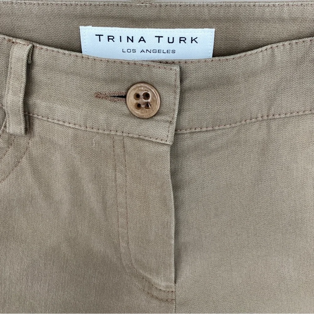 Trina Turk Women’s Tan Elevated Cocoa Soft Chinos Pants Size 8